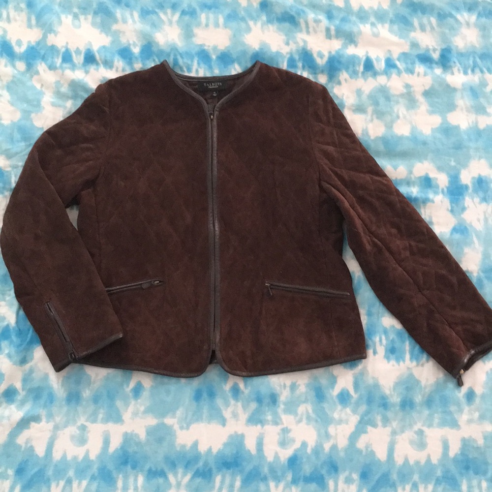 Talbots Brown Quilted Jacket Size 14